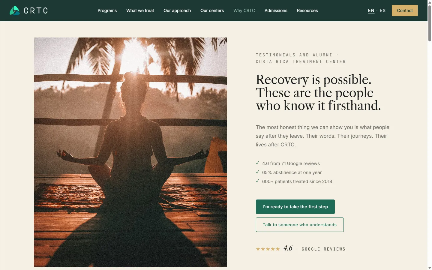 Google-verified patient stories that now lead the page.