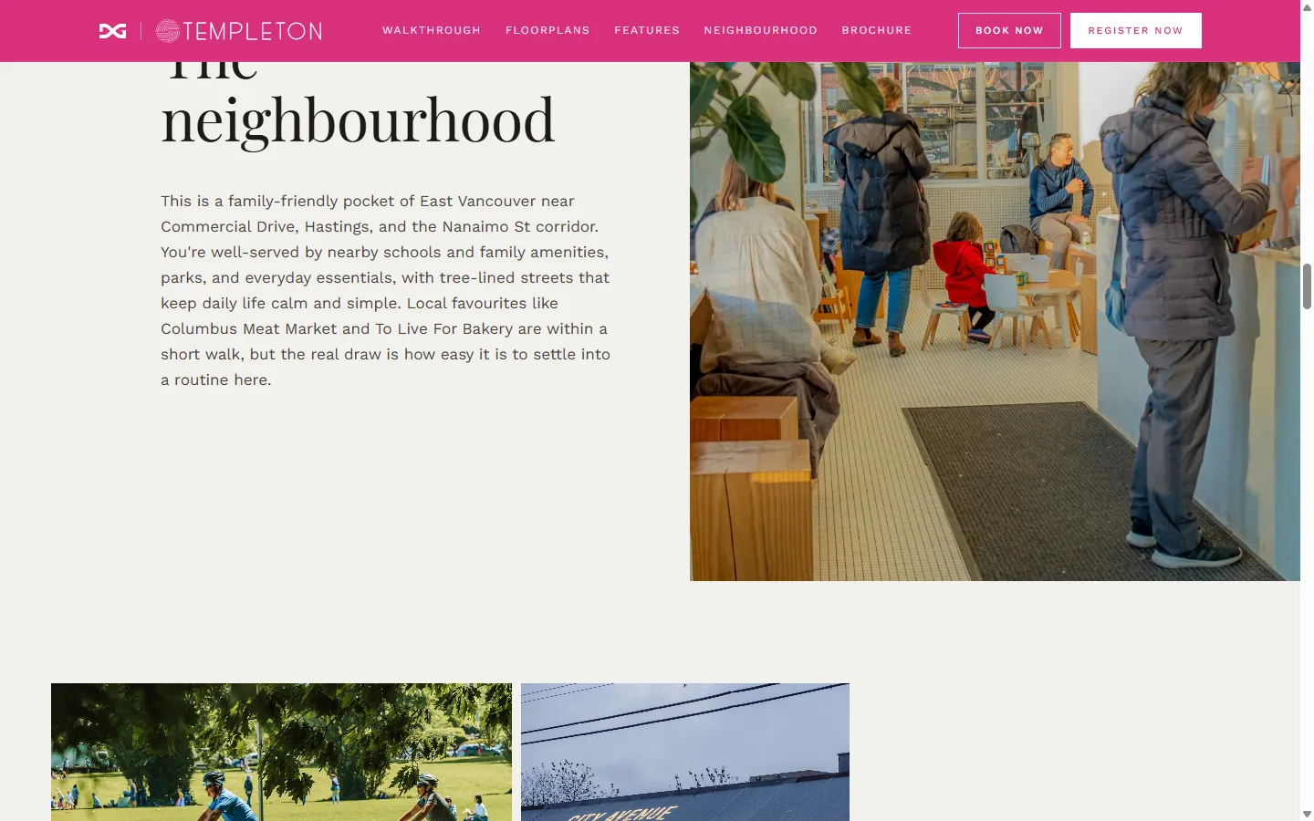 After: the neighbourhood section redrawn in the new design.